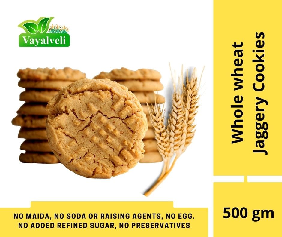 Whole Wheat Jaggery Cookies Vayalveli